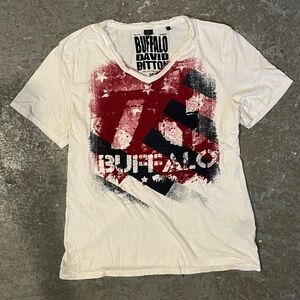 Buffalo David Bittom white V-neck tshirt